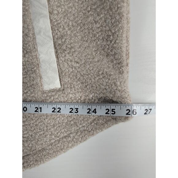 New Tommy Hilfiger Womens XXL Faux Sherpa Snap Button Jacket Coat Beige Warm - Picture 12 of 15